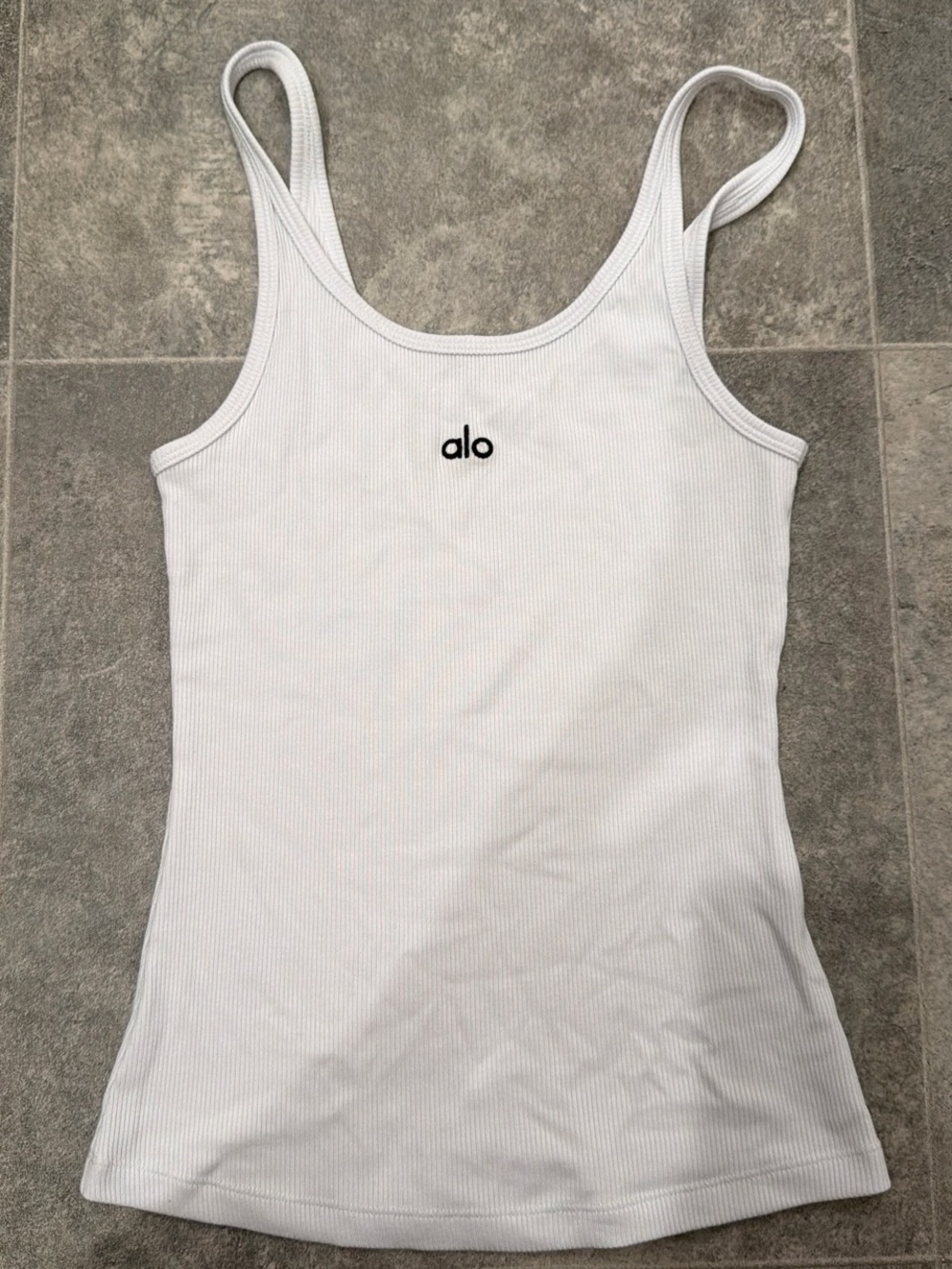 ALO Yoga White Ribbed Prosper Tank
